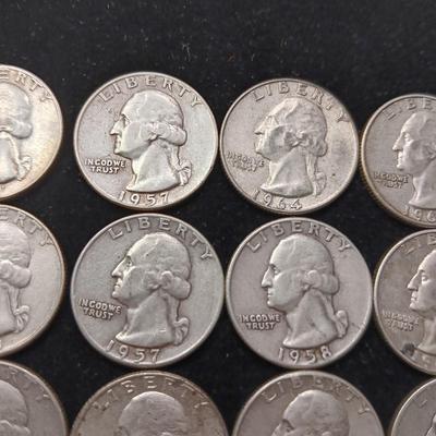 40 SILVER WASHINGTON QUARTERS MIXED DATES