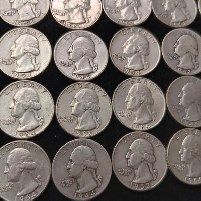 40 SILVER WASHINGTON QUARTERS MIXED DATES