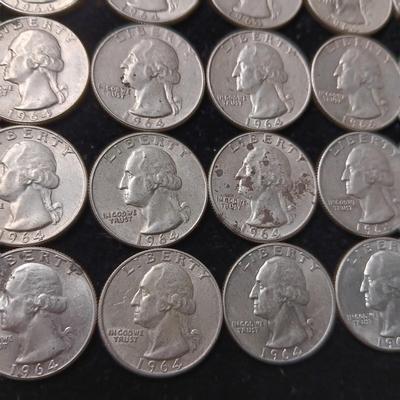 40 SILVER WASHINGTON QUARTERS MIXED DATES