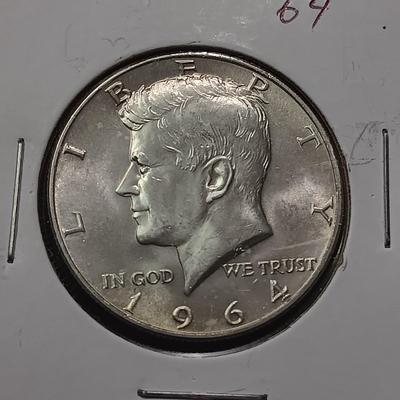 TWO 1964 SILVER KENNEDY HALF DOLLARS