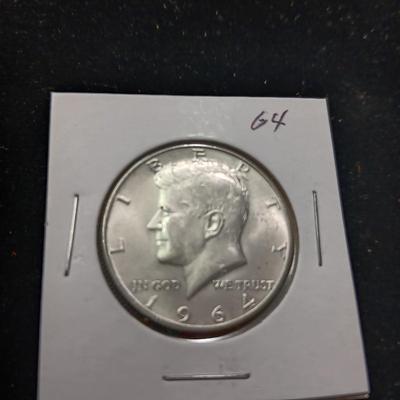 TWO 1964 SILVER KENNEDY HALF DOLLARS