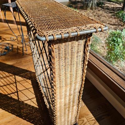 Rattan & Metal Wine Rack