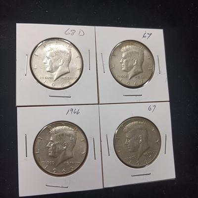 4 KENNEDY HALF DOLLARS