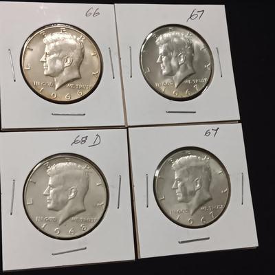 4 KENNEDY HALF DOLLARS