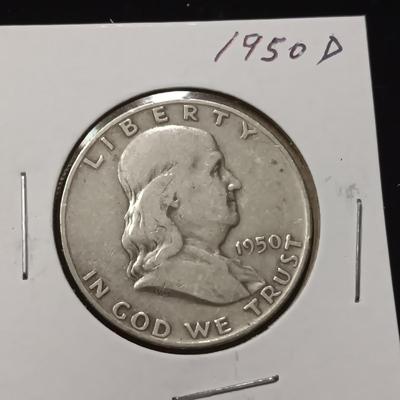 3 FRANKLIN SILVER HALF DOLLARS