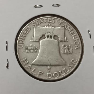 3 FRANKLIN SILVER HALF DOLLARS