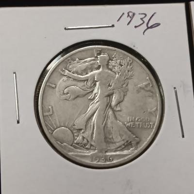 2 WALKING LIBERTY SILVER HALF DOLLARS