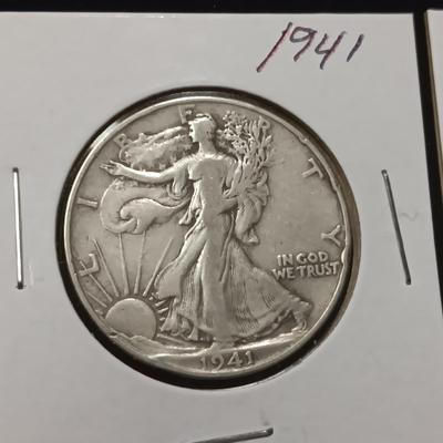 2 WALKING LIBERTY SILVER HALF DOLLARS