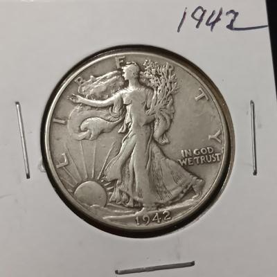 2 WALKING LIBERTY SILVER HALF DOLLARS