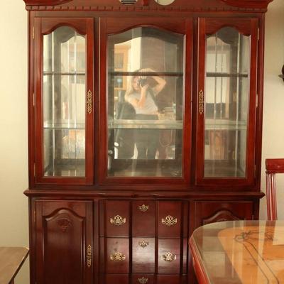 Cherrywood Lighted China Cabinet