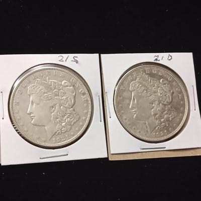 1921-S & 1921-D SILVER MORGAN DOLLARS