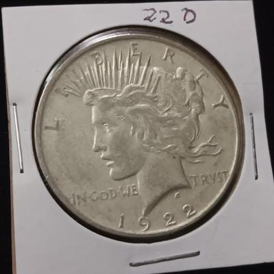 1922-D SILVER PEACE DOLLAR