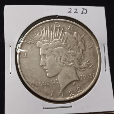 1922-D SILVER PEACE DOLLAR