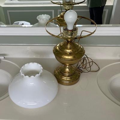 Three Converted Brass Oil Lamps (PB-BC)
