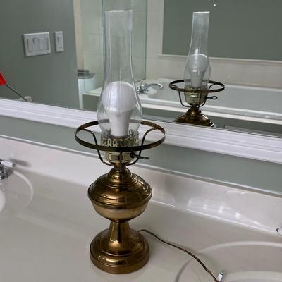 Three Converted Brass Oil Lamps (PB-BC)