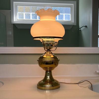 Three Converted Brass Oil Lamps (PB-BC)