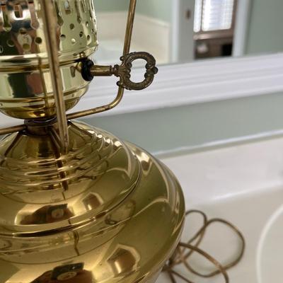 Three Converted Brass Oil Lamps (PB-BC)