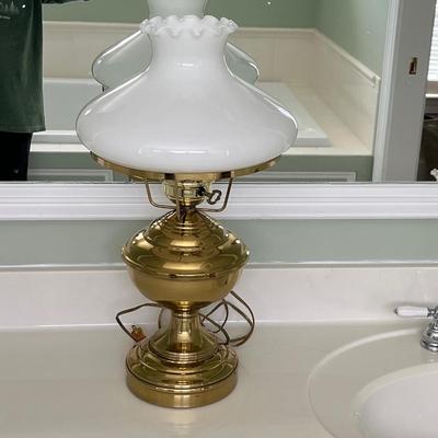 Three Converted Brass Oil Lamps (PB-BC)