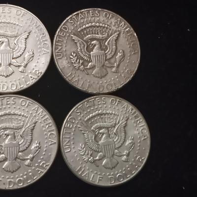 SIX 1964 KENNEDY SILVER HALF DOLLARS