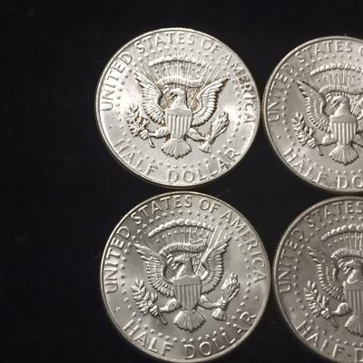 SIX 1964 KENNEDY SILVER HALF DOLLARS