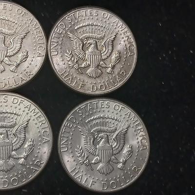 SIX 1964 KENNEDY SILVER HALF DOLLARS
