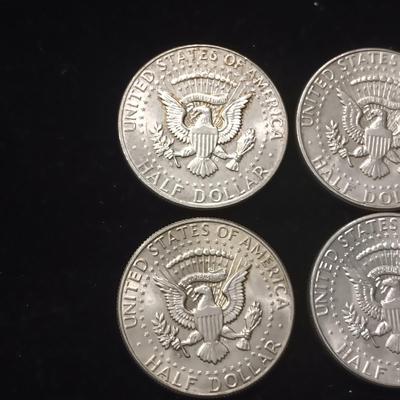 SIX 1964 KENNEDY SILVER HALF DOLLARS