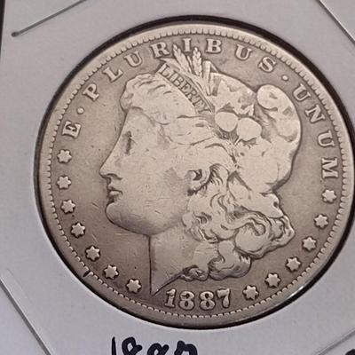 1887-O U. S. Morgan Silver Dollar Circulated (5)
