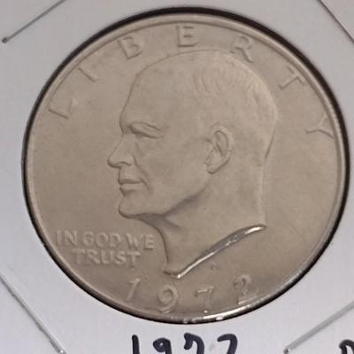 Set of Three Eisenhower Silver Dollars 1971, 1971-D and 1972-D Circulated (10)