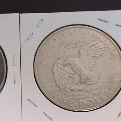 Set of Three Eisenhower Silver Dollars 1971, 1971-D and 1972-D Circulated (10)