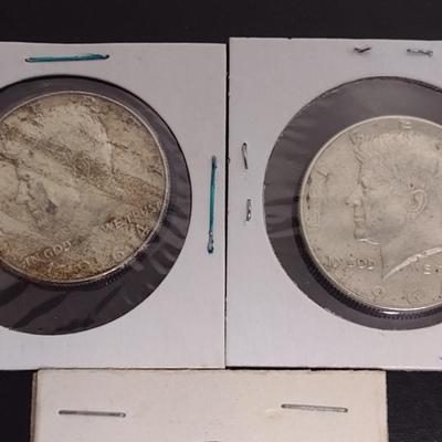Set of Three 1964 Kennedy Silver Half Dollars Circulated (12)