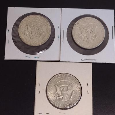Set of Three 1964 Kennedy Silver Half Dollars Circulated (12)