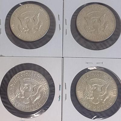 Set of Four 1967 Kennedy 40% Silver Half-Dollars Circulated (17)