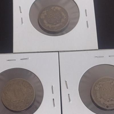 Set of Three 1858 Flying Eagle Copper Pennies Circulated (21)