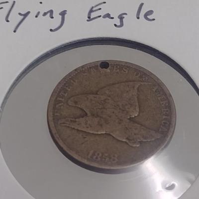 Set of Three 1858 Flying Eagle Copper Pennies Circulated (21)
