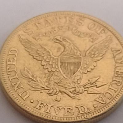 1887-S Liberty $5 Gold Coin High Grade Circulated Condition (150)