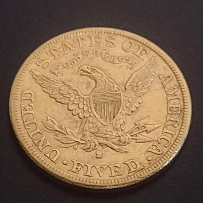 1887-S Liberty $5 Gold Coin High Grade Circulated Condition (150)