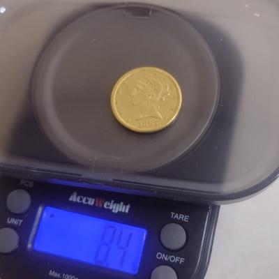 1887-S Liberty $5 Gold Coin High Grade Circulated Condition (150)