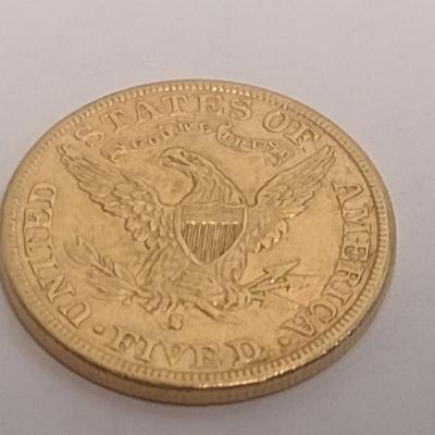 1887-S Liberty $5 Gold Coin High Grade Circulated Condition (150)