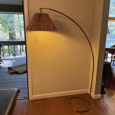Arc Floor Lamp with Natural Shade