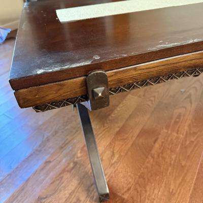 Leather Cushioned Coffee Table / Bench