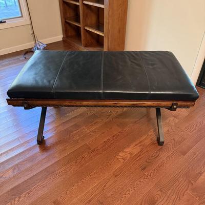 Leather Cushioned Coffee Table / Bench