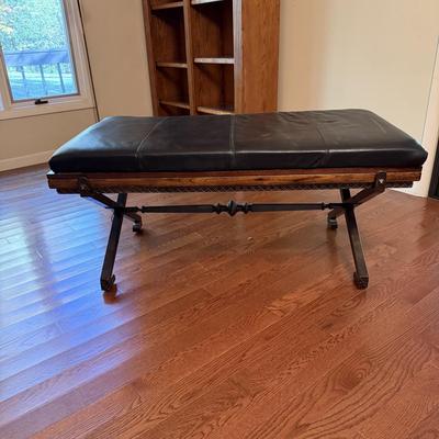 Leather Cushioned Coffee Table / Bench
