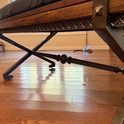 Leather Cushioned Coffee Table / Bench