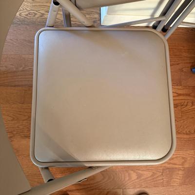 Samsonite Card Table with Four Cushioned Folding Chairs