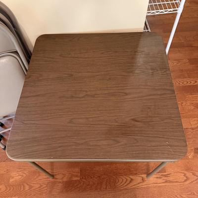 Samsonite Card Table with Four Cushioned Folding Chairs