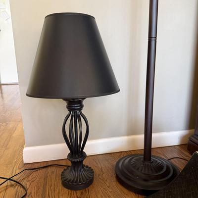 Torchiere Floor Lamp, Table Lamp & Two Extra Shades