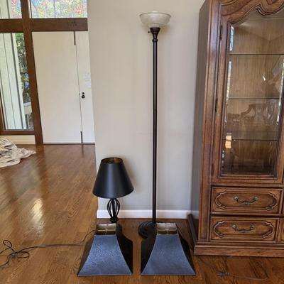 Torchiere Floor Lamp, Table Lamp & Two Extra Shades