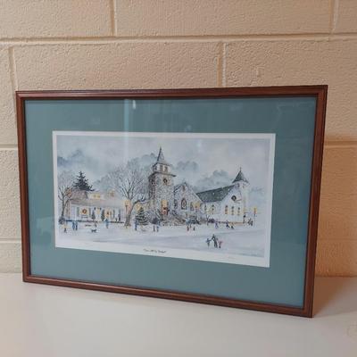 Signed & Numbered Print “Come All Ye Faithful” by Linda Kotila w/ More Holiday Decor (WS-BBL)