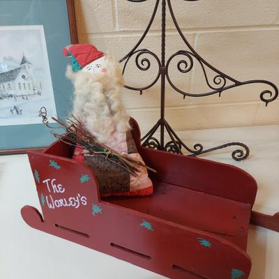 Signed & Numbered Print “Come All Ye Faithful” by Linda Kotila w/ More Holiday Decor (WS-BBL)