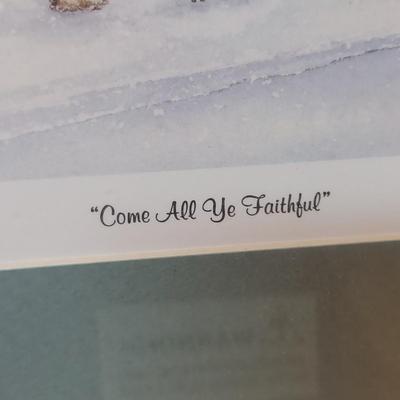 Signed & Numbered Print “Come All Ye Faithful” by Linda Kotila w/ More Holiday Decor (WS-BBL)